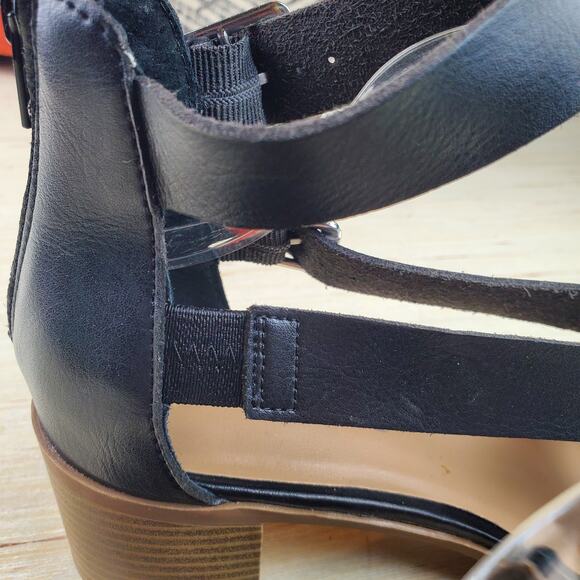 SUN + STONE | Quinn Strappy | Black | Block Heel Sandals | Size 8.5 - Picture 6 of 10